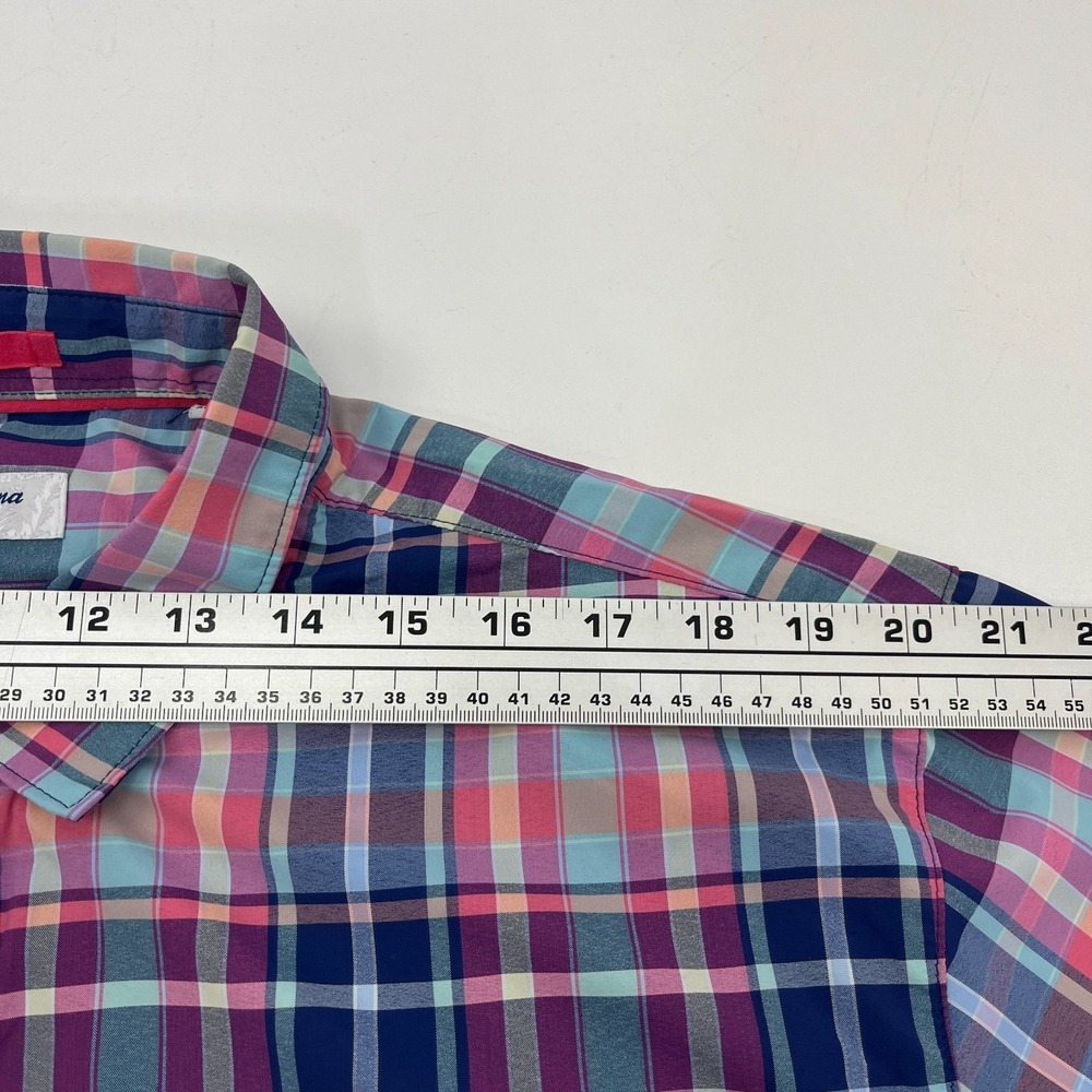 Tommy Bahama Performance Shirt Siesta Key Melbourne Madras Plaid Mens 2X - Picture 9 of 15